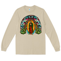 Mushroom our lady of guadalupe rainbow Long Sleeve Tee - JahusDesignShop
