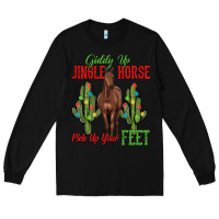 Black giddy up jingle horse pick up your feet Long Sleeve Tee - MaliasSmallBusiness