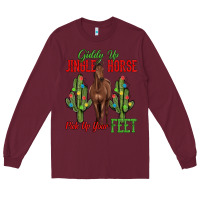 Burgundy giddy up jingle horse pick up your feet Long Sleeve Tee - MaliasSmallBusiness