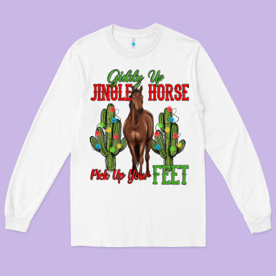 Giddy Up Jingle Horse Pick Up Your Feet Long Sleeve Tee Designed By Maliassmallbusiness
