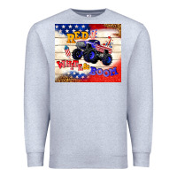 Heather Grey red white & boom Premium Sweatshirt - TumblerDesignByShophia