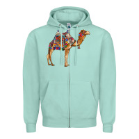 Seafoam camel with colorful saddle Zipper Hoodie - BarkalooDesign