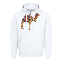 White camel with colorful saddle Zipper Hoodie - BarkalooDesign