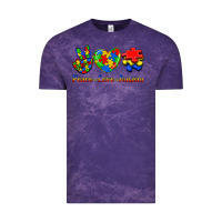 Cloud Purple Peace Love Autism Vintage Tee - Jasminsmagicworld