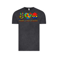 Vintage Black Peace Love Autism Vintage Tee - Jasminsmagicworld