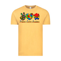 Vintage Mustard Peace Love Autism Vintage Tee - Jasminsmagicworld