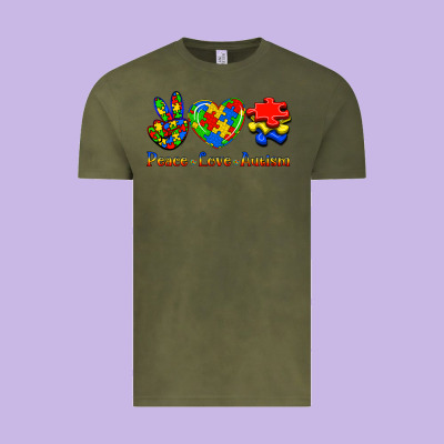 Peace Love Autism Vintage Tee Designed By Jasminsmagicworld