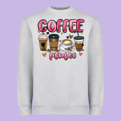 Coffee Please Heavyweight Sweatshirt Designed By Maliassmallbusiness
