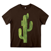 Chocolate Brown cactus Heavy Core Tee - BarkalooDesign