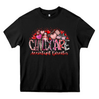 Black childcare assistant director Heavy Core Tee - RacoonDesign