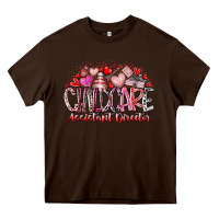 Chocolate Brown childcare assistant director Heavy Core Tee - RacoonDesign