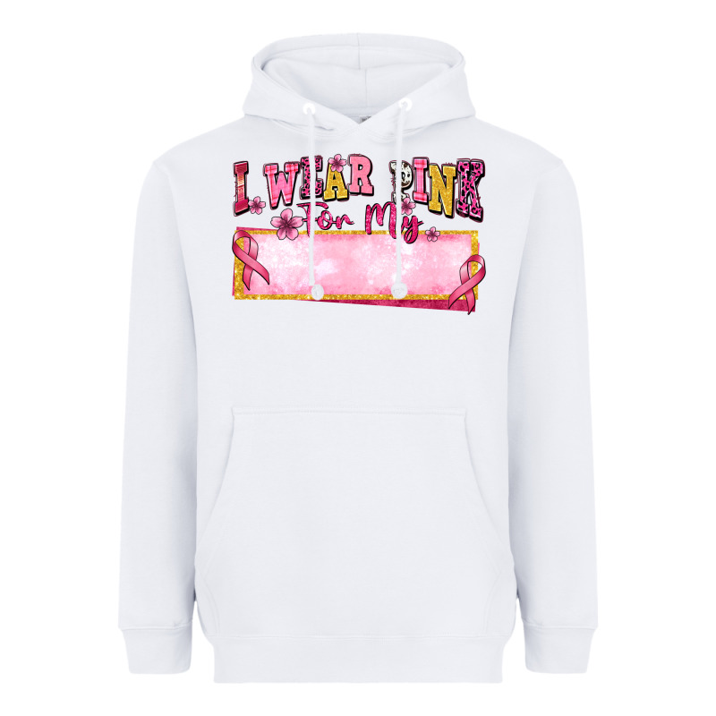 Personalized I Wear Pink For My Heavyweight Hoodie by texasbilliewilder | Teevron