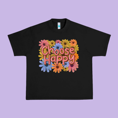 Choose Happy Urban Heavy Tee Designed By Maliassmallbusiness