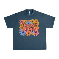 Midnight Navy choose happy Urban Heavy Tee - MaliasSmallBusiness