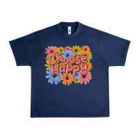 Navy choose happy Urban Heavy Tee - MaliasSmallBusiness