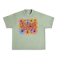 Oil Green choose happy Urban Heavy Tee - MaliasSmallBusiness