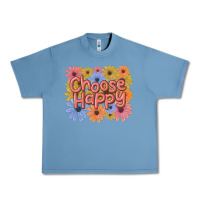 Pebble Blue choose happy Urban Heavy Tee - MaliasSmallBusiness
