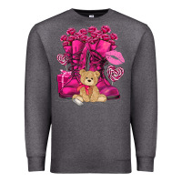Charcoal Heather Army boots Valentine's Day Premium Sweatshirt - HowdyJamesFarm