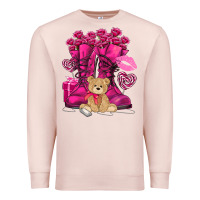 Pale Pink Army boots Valentine's Day Premium Sweatshirt - HowdyJamesFarm