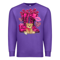 Purple Army boots Valentine's Day Premium Sweatshirt - HowdyJamesFarm
