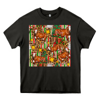 Asphalt christmas leopard cow with gift boxes Heavy Core Tee - FaDigitalArtStudio