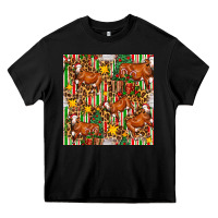 Black christmas leopard cow with gift boxes Heavy Core Tee - FaDigitalArtStudio