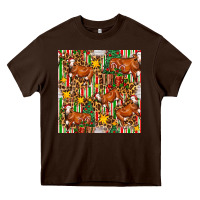 Chocolate Brown christmas leopard cow with gift boxes Heavy Core Tee - FaDigitalArtStudio