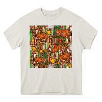 Cream christmas leopard cow with gift boxes Heavy Core Tee - FaDigitalArtStudio