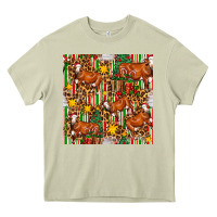 Mossy christmas leopard cow with gift boxes Heavy Core Tee - FaDigitalArtStudio
