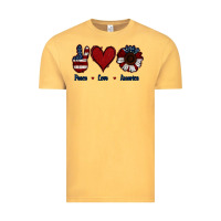 Vintage Mustard Peace Love America Vintage Tee - Jasminsmagicworld