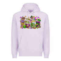 Lilac Mardi Gras coffee cups Premium Hoodie - HowdyJamesFarm