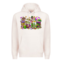 Pale Pink Mardi Gras coffee cups Premium Hoodie - HowdyJamesFarm