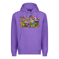 Purple Mardi Gras coffee cups Premium Hoodie - HowdyJamesFarm