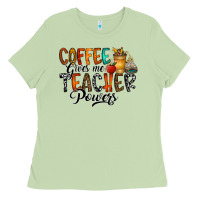 Matcha coffee gives me teacher Ladies Tee - CowhideDigitalArt
