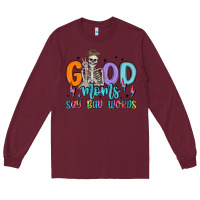 Burgundy good moms say bad words Long Sleeve Tee - MaliasSmallBusiness