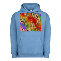 Pigment Pebble Blue Pride rainbow leopard design Urban Hoodie - FaDigitalArtStudio