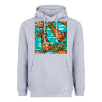Heather Grey Fall gnomes Heavyweight Hoodie - NancyCooperArtShop