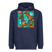 Navy Fall gnomes Heavyweight Hoodie - NancyCooperArtShop