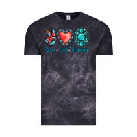 Cloud Black Peace Love Turquoise Vintage Tee - Jasminsmagicworld