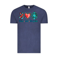 Vintage Denim Peace Love Turquoise Vintage Tee - Jasminsmagicworld