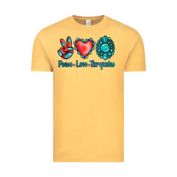 Vintage Mustard Peace Love Turquoise Vintage Tee - Jasminsmagicworld
