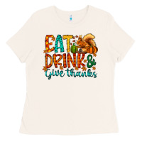 Bone eat drink give thanks Ladies Tee - CowhideDigitalArt