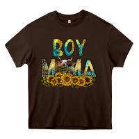 Chocolate Brown boy mama Heavy Core Tee - CowhideDigitalArt
