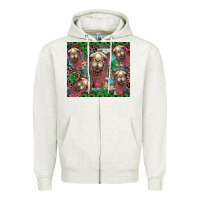 Oatmeal Heather camel face Zipper Hoodie - BarkalooDesign