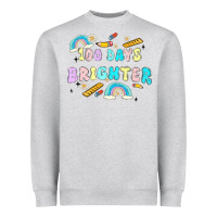Heather Grey 100 days brighter Heavyweight Sweatshirt - MaliasSmallBusiness