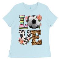 Baby Blue western love soccer Ladies Tee - HRA Design Shop