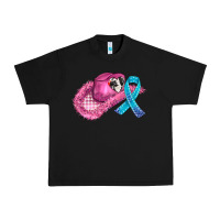 Black cowboy hat and cancer ribbon Urban Heavy Tee - AdoDesignShop