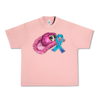 Salmon cowboy hat and cancer ribbon Urban Heavy Tee - AdoDesignShop