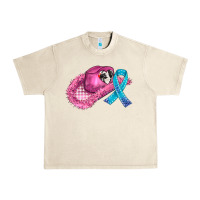 Sandshell cowboy hat and cancer ribbon Urban Heavy Tee - AdoDesignShop
