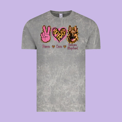 Peace Love German Shepherd Vintage Tee Designed By Jasminsmagicworld